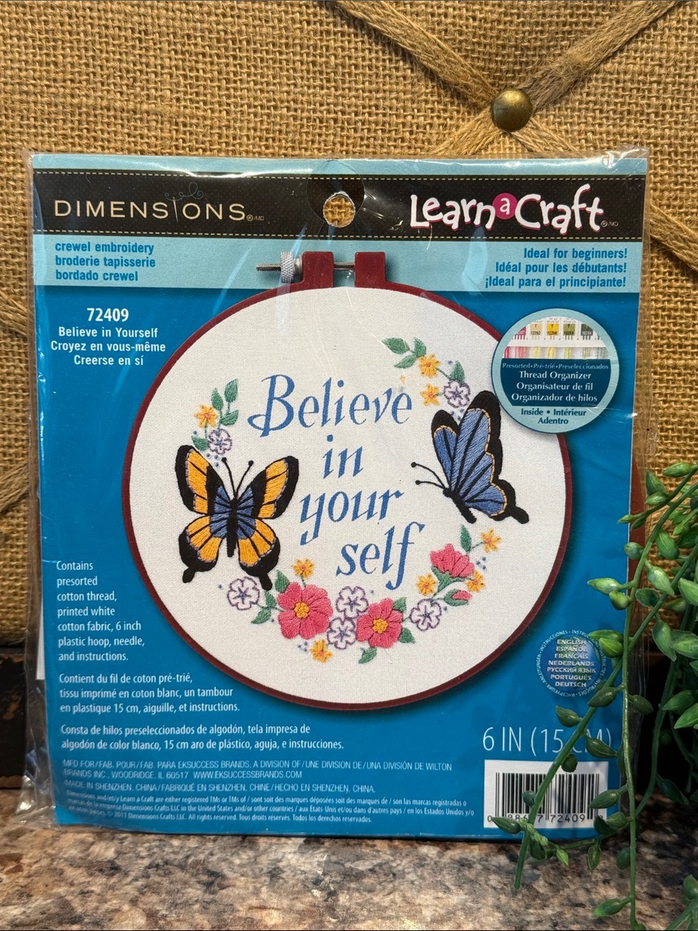 Dimensions Learn a Craft "Believe in Yourself" Embroidery Kit